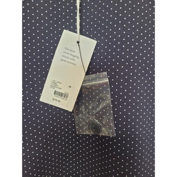 Navy & White Polka Dots Stretch Dress Pants Size 18R Tummy Control Plus Size NWT - Picture 2 of 8